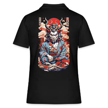 Oni Demon Anime Streetwear Esthétique de design rétro - Polo Femme - noir - Dos - Ailine (174cm)