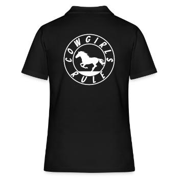 Cowgirls Western Équitation Chevaux Équitation Filles - Polo Femme - noir - Dos - Ailine (174cm)