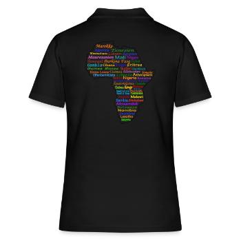 Afrika Länder Karte Umriss Ländernamen - Frauen Polo Shirt - Schwarz - Hinten - Ailine (174cm)