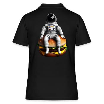 Astronaute spatial Cheeseburger - Polo Femme - noir - Dos - Ailine (174cm)
