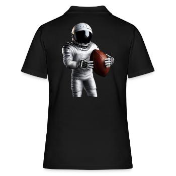 Touchdown im Weltall - Frauen Polo Shirt - Schwarz - Hinten - Ailine (174cm)