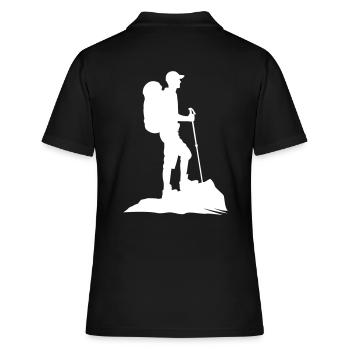 Wander Wanderer Wanderung - Frauen Polo Shirt - Schwarz - Hinten - Ailine (174cm)
