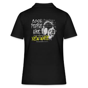cool People like New Wave - Frauen Polo Shirt - Schwarz - Hinten - Ailine (174cm)