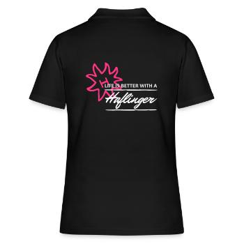 Haflinger - better life - Frauen Polo Shirt - Schwarz - Hinten - Ailine (174cm)