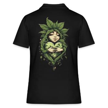 Style Streetwear Feuille de Cannabis Love Garden - Polo Femme - noir - Dos - Ailine (174cm)