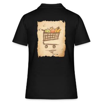Panier d’épicerie avec des sacs à provisions cadeaux - Polo Femme - noir - Dos - Ailine (174cm)