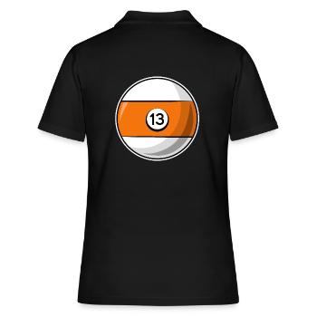 Billardkugel 13 orange Billard dreizehn - Frauen Polo Shirt - Schwarz - Hinten - Ailine (174cm)