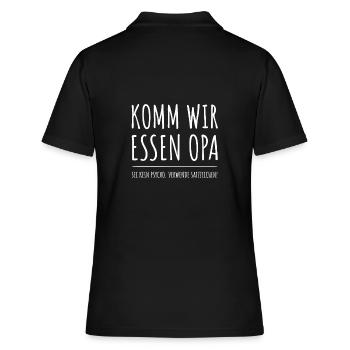 VENONS NOUS MANGER OPA | Idée cadeau de ponctuation - Polo Femme - noir - Dos - Ailine (174cm)