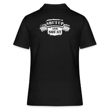 Shut Up and Squat Bodybuilding - Frauen Polo Shirt - Schwarz - Hinten - Ailine (174cm)