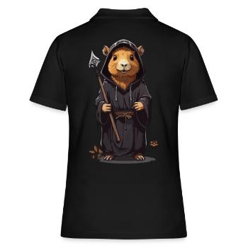 Halloween Wasserschwein Druiden Magier Capybara - Frauen Polo Shirt - Schwarz - Hinten - Ailine (174cm)