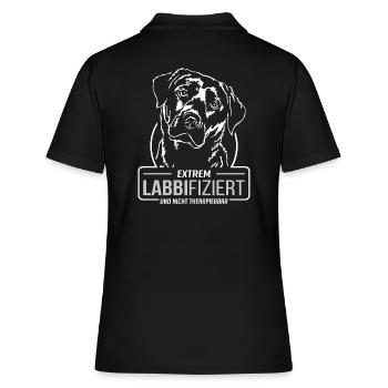 LABBIFIZIERT Labrador Retriever Labbi Wilsigns - Frauen Polo Shirt - Schwarz - Hinten - Ailine (174cm)
