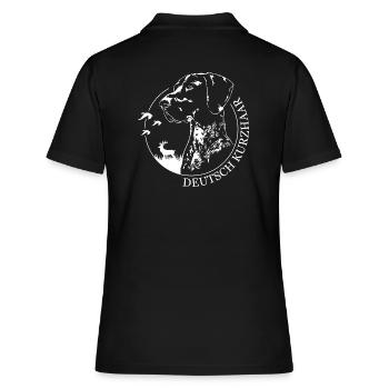 DEUTSCH KURZHAAR Jagdhunde Portait Wilsigns Hunde - Frauen Polo Shirt - Schwarz - Hinten - Ailine (174cm)
