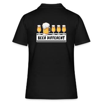 bière tente à bière toast « bière différente » - Polo Femme - noir - Dos - Ailine (174cm)