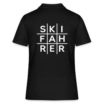 skifahrer alpin ski pulverschnee carver - Frauen Polo Shirt - Schwarz - Hinten - Ailine (174cm)