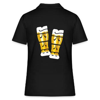 Durst - Bier trinken - Weizenbier - anstoßen - Frauen Polo Shirt - Schwarz - Hinten - Ailine (174cm)