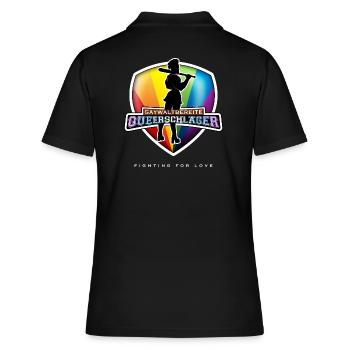 Gaywaltbereite Queerschläger - Gay rage - Frauen Polo Shirt - Schwarz - Hinten - Ailine (174cm)