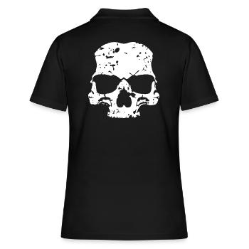 Totenkopf - Frauen Polo Shirt - Schwarz - Hinten - Ailine (174cm)