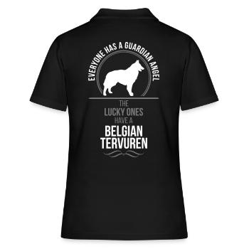 BELGIAN TERVUREN Guardian Angel Wilsigns Geschenk - Frauen Polo Shirt - Schwarz - Hinten - Ailine (174cm)