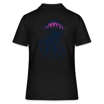 Flotter et briller, méduse avec des tentacules - Polo Femme - noir - Dos - Ailine (174cm)