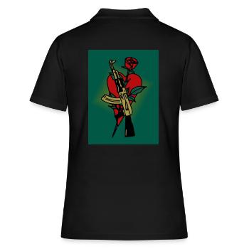 AK - 47 - Frauen Polo Shirt - Schwarz - Hinten - Ailine (174cm)