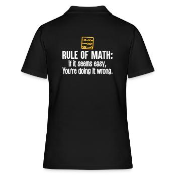 Math tshirt funny mens mathlete rule of math - Women's Polo Shirt - black - Back - Ailine (174cm)