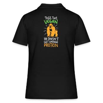Vegan - Tell This Vegan - Frauen Polo Shirt - Schwarz - Hinten - Ailine (174cm)
