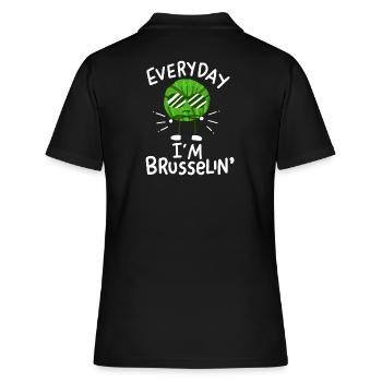 Vegan Veganer Rosenkohl - Frauen Polo Shirt - Schwarz - Hinten - Ailine (174cm)