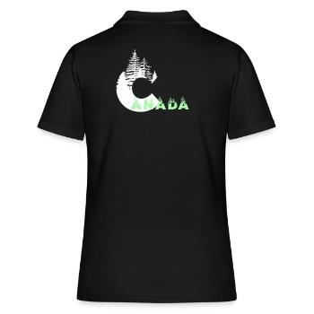 Kanada - Frauen Polo Shirt - Schwarz - Hinten - Ailine (174cm)