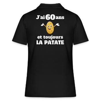 Geburtstag, 60 Jahre Jubiläum, 60 Jahre - Frauen Polo Shirt - Schwarz - Hinten - Ailine (174cm)