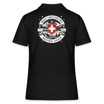 make Switzerland neutral again - Frauen Polo Shirt - Schwarz - Hinten - Ailine (174cm)