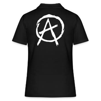 Anarchie Symbol im Kreis - weiß - Frauen Polo Shirt - Schwarz - Hinten - Ailine (174cm)