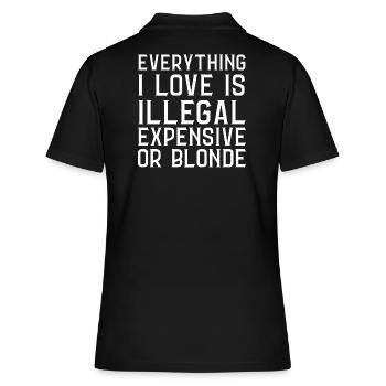 Everything I Love Is Illegal Dear Or Blond (Back) - Polo Femme - noir - Dos - Ailine (174cm)