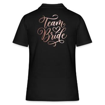 Team Bride Handlettering Bachelor Party - Women's Polo Shirt - black - Back - Ailine (174cm)