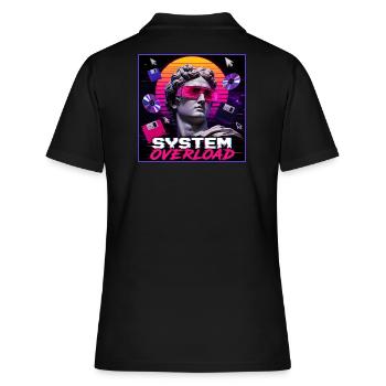 Vaporwave Synthwave Retro System Overload Art - Women's Polo Shirt - black - Back - Ailine (174cm)