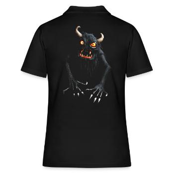 Monster Demon Halloween Creature Creepy Costume - Women's Polo Shirt - black - Back - Ailine (174cm)