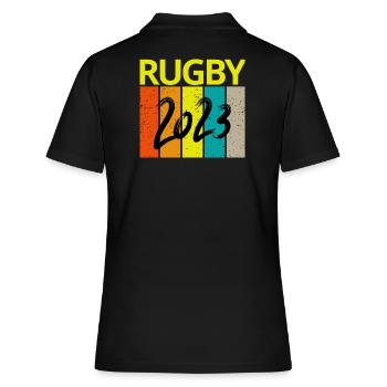 rugby, rugby sport, fan de rugby, rugby 2023 - Polo Femme - noir - Dos - Ailine (174cm)