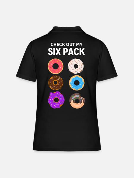 check out my six pack. Six pack donut - Women's Polo Shirt - black