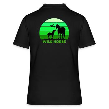cheval, cheval sauvage, passionné de chevaux - Polo Femme - noir - Dos - Ailine (174cm)