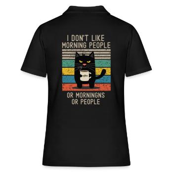 I hate Morning People and Morning and People - Women's Polo Shirt - black - Back - Ailine (174cm)