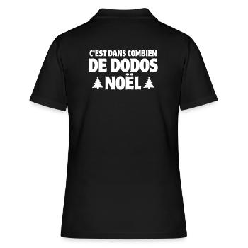 Noël, fêtes de Noël, joyeuses fêtes, père Noël - Polo Femme - noir - Dos - Ailine (174cm)