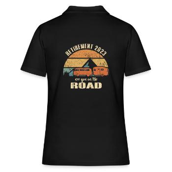 Retraité Retraité 2023 Camping-car sur la route - Polo Femme - noir - Dos - Ailine (174cm)