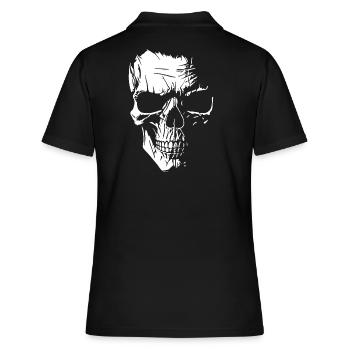 Knochen Gesicht - Frauen Polo Shirt - Schwarz - Hinten - Ailine (174cm)