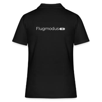 Flugmodus an. – Minimalistisches Design in Weiß - Frauen Polo Shirt - Schwarz - Hinten - Ailine (174cm)