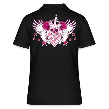 Crâne / Skull Pink Glamour - Polo Femme - noir - Dos - Ailine (174cm)