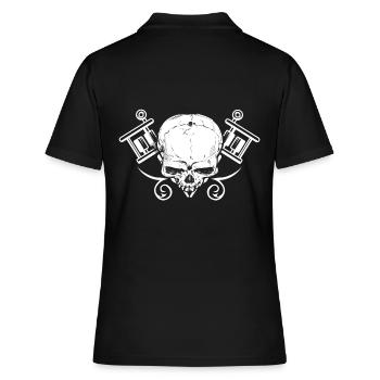 Tattoo - Frauen Polo Shirt - Schwarz - Hinten - Ailine (174cm)