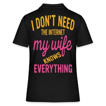 Ma femme - Epouse humour couple citation mariage - Polo Femme - noir - Dos - Ailine (174cm)
