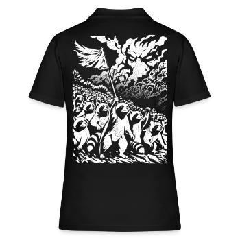 Protestation des ratons laveurs : design artistique urbain vintage - Polo Femme - noir - Dos - Ailine (174cm)