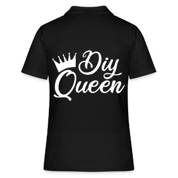 DIY Queen - Frauen Polo Shirt - Schwarz - Hinten - Ailine (174cm)