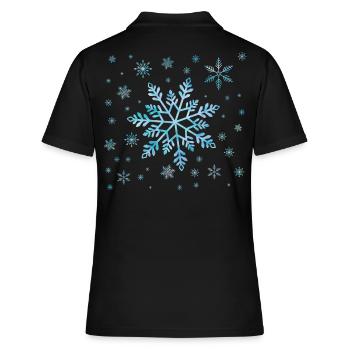 Flocons de neige et cristaux de glace - Polo Femme - noir - Dos - Ailine (174cm)