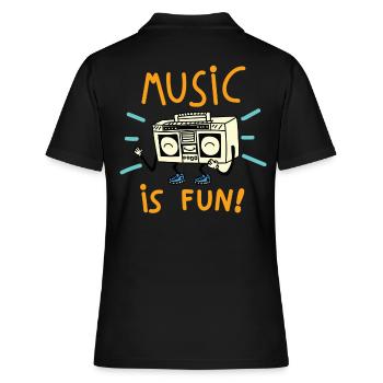 Musik ist Spaß - Frauen Polo Shirt - Schwarz - Hinten - Ailine (174cm)